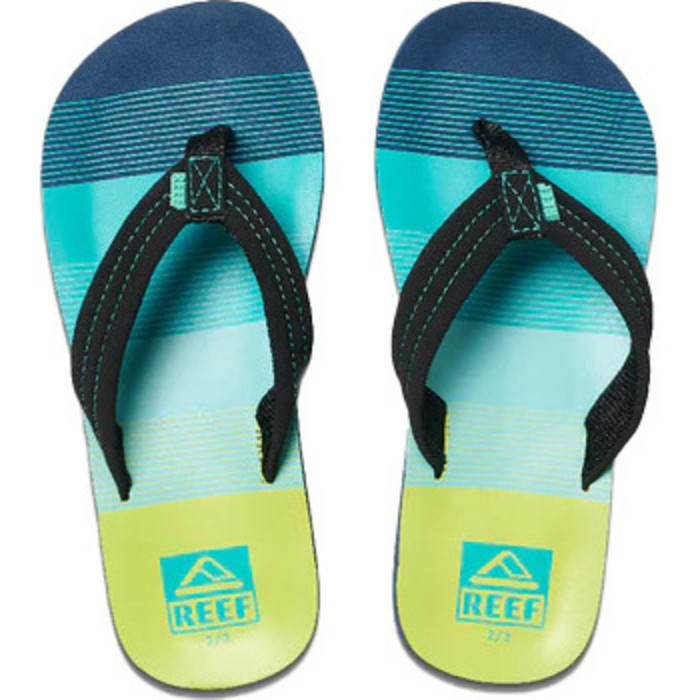 2022 Reef Kids Ahi Flip Flops RF0A3VBLAGN - Aqua / Green